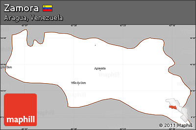 Gray Simple Map of Zamora, cropped outside