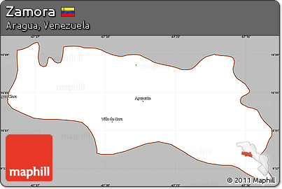 Gray Simple Map of Zamora, cropped outside