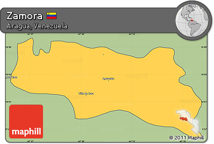 Savanna Style Simple Map of Zamora, cropped outside