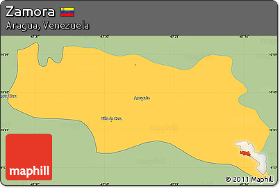 Savanna Style Simple Map of Zamora, single color outside