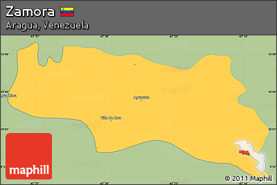 Savanna Style Simple Map of Zamora, single color outside
