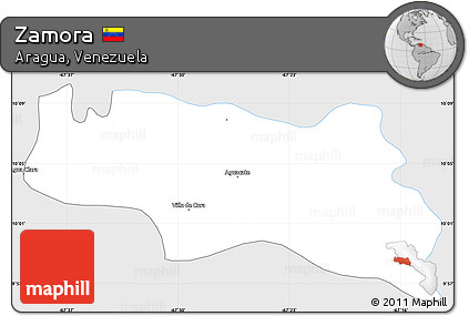 Silver Style Simple Map of Zamora, single color outside