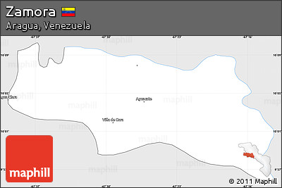 Silver Style Simple Map of Zamora, single color outside