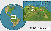 Satellite Location Map of Rio Orinoco, highlighted parent region