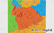 Political 3D Map of Gran Sabana