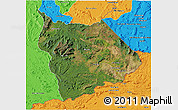 Satellite 3D Map of Gran Sabana, political outside
