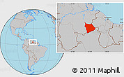 Gray Location Map of Gran Sabana