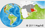Physical Location Map of Gran Sabana, highlighted country, highlighted parent region