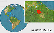 Satellite Location Map of Gran Sabana