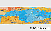 Political Shades Panoramic Map of Bolivar