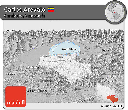Gray 3D Map of Carlos Arevalo