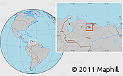 Gray Location Map of Carlos Arevalo
