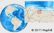 Shaded Relief Location Map of Carlos Arevalo, highlighted parent region