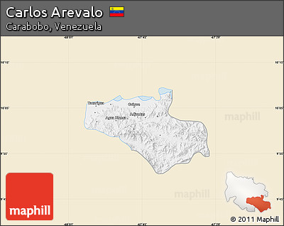 Classic Style Map of Carlos Arevalo, single color outside