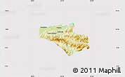 Physical Map of Carlos Arevalo, cropped outside