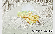 Physical Map of Carlos Arevalo, lighten, semi-desaturated