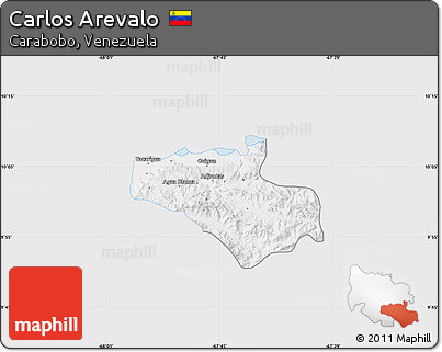 Silver Style Map of Carlos Arevalo, single color outside