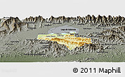 Physical Panoramic Map of Carlos Arevalo, darken, semi-desaturated