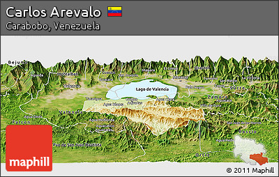Physical Panoramic Map of Carlos Arevalo, satellite outside