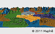 Political Panoramic Map of Carlos Arevalo, darken