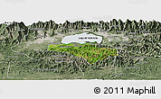 Satellite Panoramic Map of Carlos Arevalo, semi-desaturated