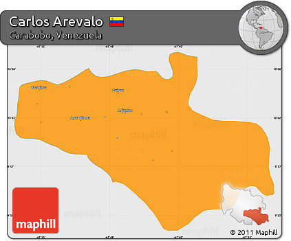 Political Simple Map of Carlos Arevalo, single color outside