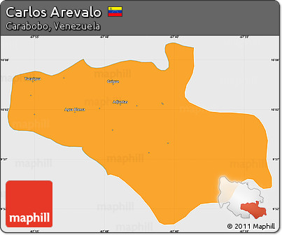 Political Simple Map of Carlos Arevalo, single color outside