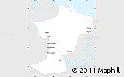 Silver Style Simple Map of Tucupita, single color outside