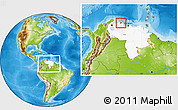 Physical Location Map of Piritu, highlighted country, within the entire country