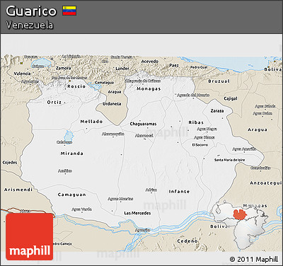 Classic Style 3D Map of Guarico
