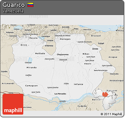 Classic Style 3D Map of Guarico