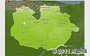 Physical 3D Map of Guarico, darken