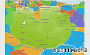 Physical 3D Map of Guarico, political outside