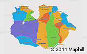Political 3D Map of Guarico, cropped outside