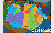 Political 3D Map of Guarico, darken
