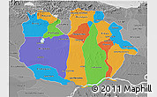Political 3D Map of Guarico, desaturated