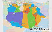 Political 3D Map of Guarico, lighten