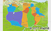 Political 3D Map of Guarico, physical outside