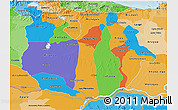 Political 3D Map of Guarico, political shades outside