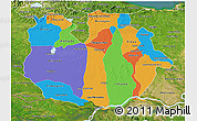 Political 3D Map of Guarico, satellite outside