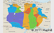 Political 3D Map of Guarico, shaded relief outside