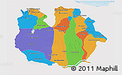 Political 3D Map of Guarico, single color outside