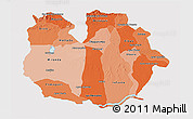 Political Shades 3D Map of Guarico, cropped outside