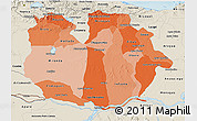 Political Shades 3D Map of Guarico, shaded relief outside