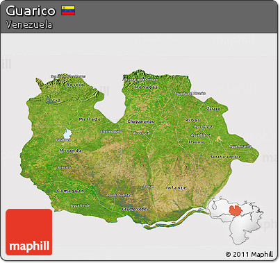 Satellite 3D Map of Guarico, cropped outside
