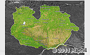 Satellite 3D Map of Guarico, darken, desaturated