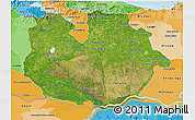 Satellite 3D Map of Guarico, political shades outside