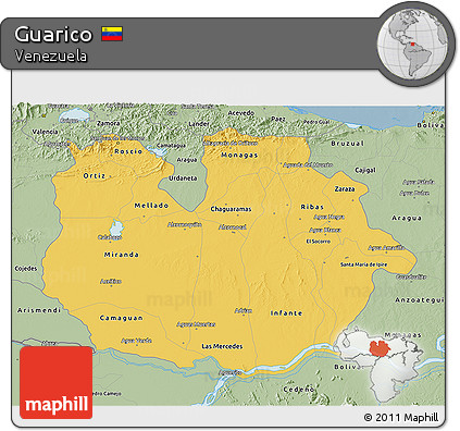 Savanna Style 3D Map of Guarico