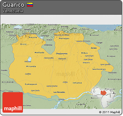 Savanna Style 3D Map of Guarico