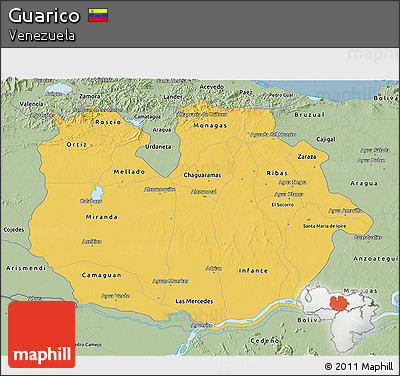 Savanna Style 3D Map of Guarico